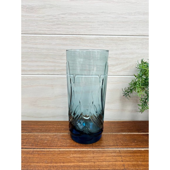Set of 4 Majesty Peacock Blue Flat Tumblers by Libbey Glass - Discontinued - Picture 3 of 5